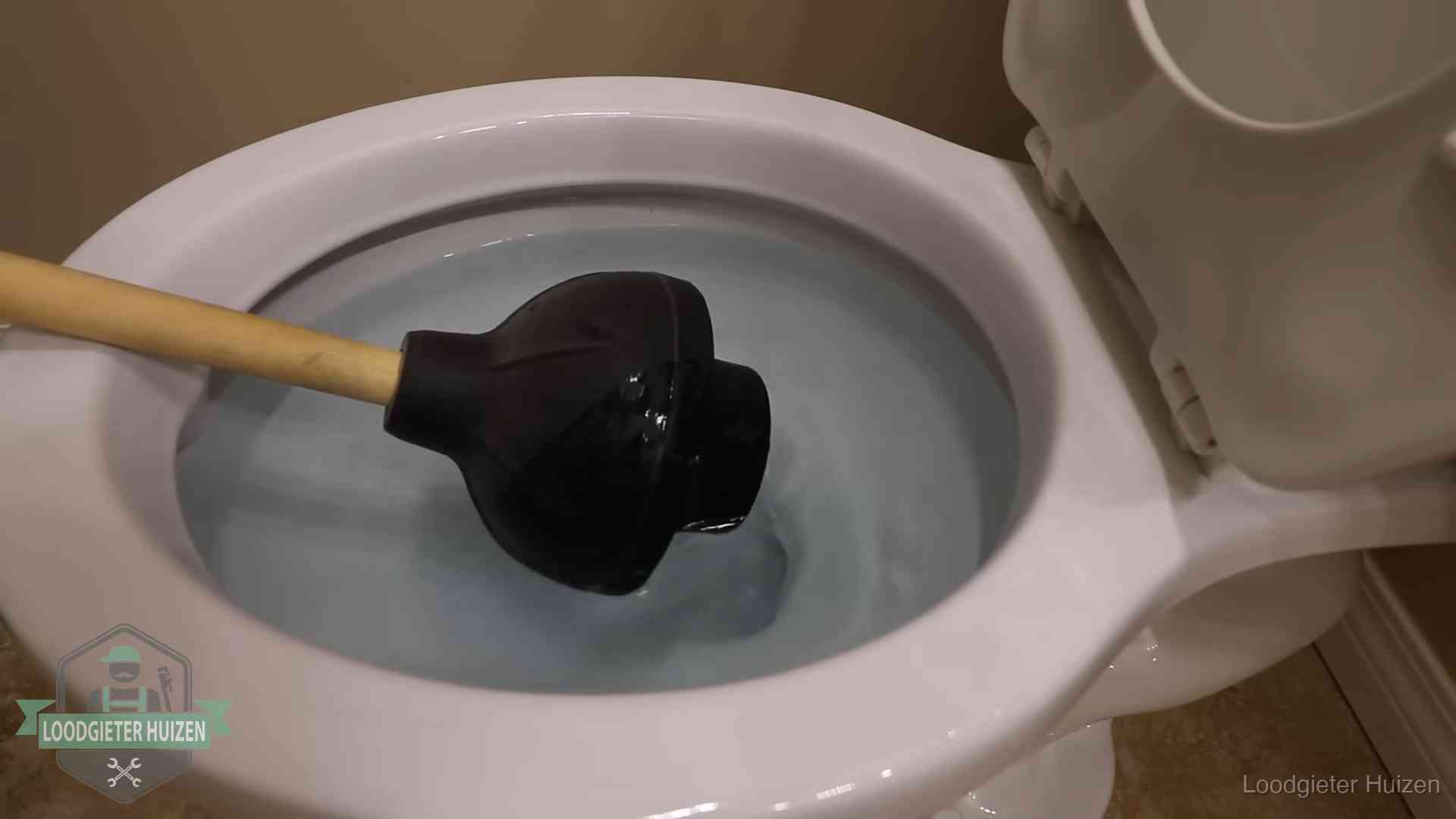 Wc vol water in Huizen Plopper in een wc-pot die vol water staat in Huizen